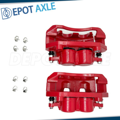 2Pcs Front Red Left Right Brake Calipers w/ Brackets For Dodge Ram 1500 Classic