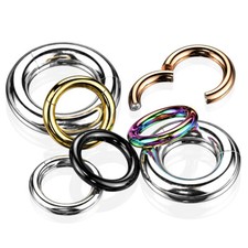Large Gauge Hinged Clicker Cartilage Ear Ring Segment Nose Earring