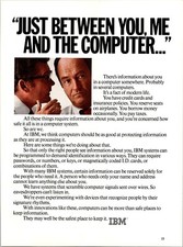 IBM Protecting Information 1980's Original Vintage Print Ad