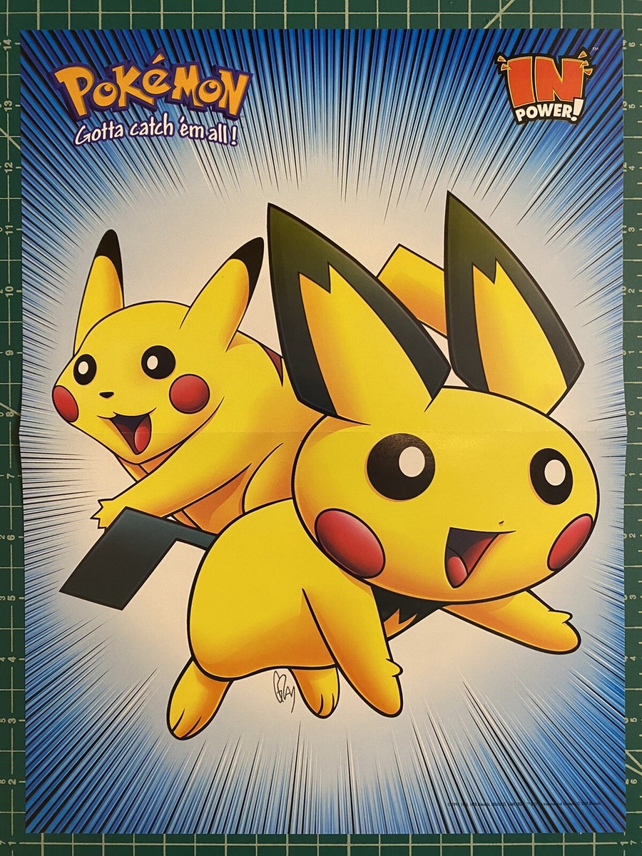 Rare Nintendo 2000 Pokémon Pikachu Pullout Poster Creatures by