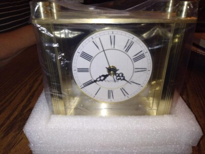 Bulova Mantel and Shelf Clock, Brass Metal, Timepiece, Chronos, Gold Color Gift