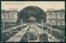 Torino Città Interno Stazione Porta Nuova Treno ABRASA cartolina MZ6499