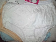 4 COTTON 100 BRIEF PANTIES WHITE NUDE MIX SIZE 12