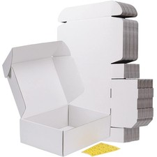 RLAVBL 12x9x4 Inches Shipping Boxes Set of 20, White Corrugated Cardboard Box, M
