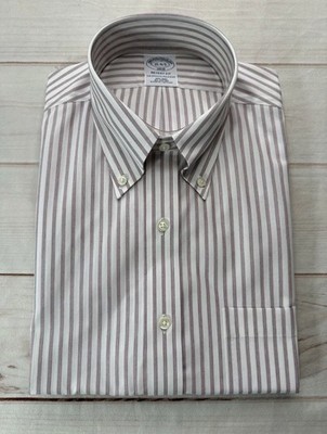 NWT Brooks Brothers Mens Shirt Multicolor Stiped Regent Fit NON-IRON All Cotton