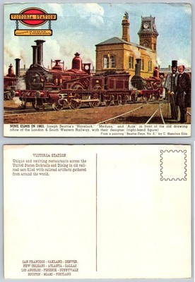 Victoria Station Nine Elms 1863 Locomotives Beattie Postcard C. Hamilton Ellis