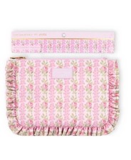 Love Shack Fancy Ruffle Pink Floral Makeup Bag Zipper Pouch 8x6" yoobi target