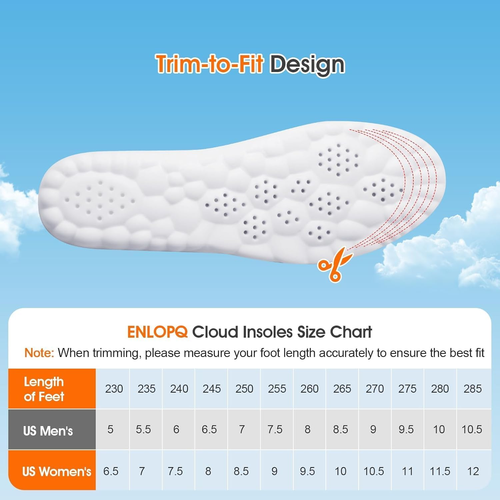 4D Cloud-Like Comfort Soles for Men - Soft Memory Foam Cushioning Insoles - Trim - Picture 5 of 12