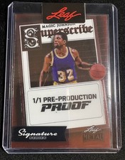 Leaf Metal Signature 1/1 Pre-Production Proof Magic Johnson Superscribe Card