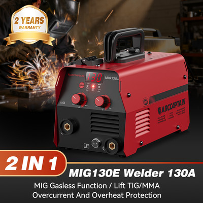 ARCCAPTAIN Mig130 130A 3-in-1 MIG/TIG/MMA Welder with Digital Screen Protection