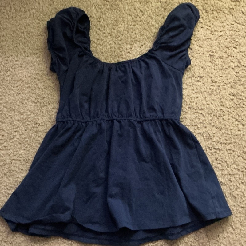 Frankie & Skylar Women’s XS Blue Scoop Neck Puff Sleeve Peplum Blouse