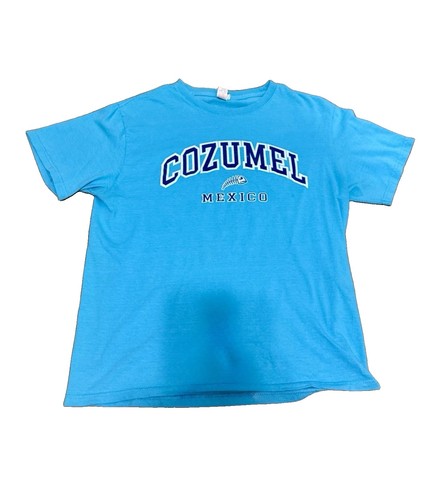 Cozumel Mexico Comfort Colors T Shirt Mens Medium Blue Fish Graphic Souvenir Tee