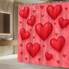 Red Hearts Shower Curtain for Valentine's Day
