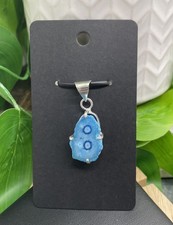 1.45  Quartz Druzy Gemstone Pendant  925 Silver Plated Bail Handmade New B7180