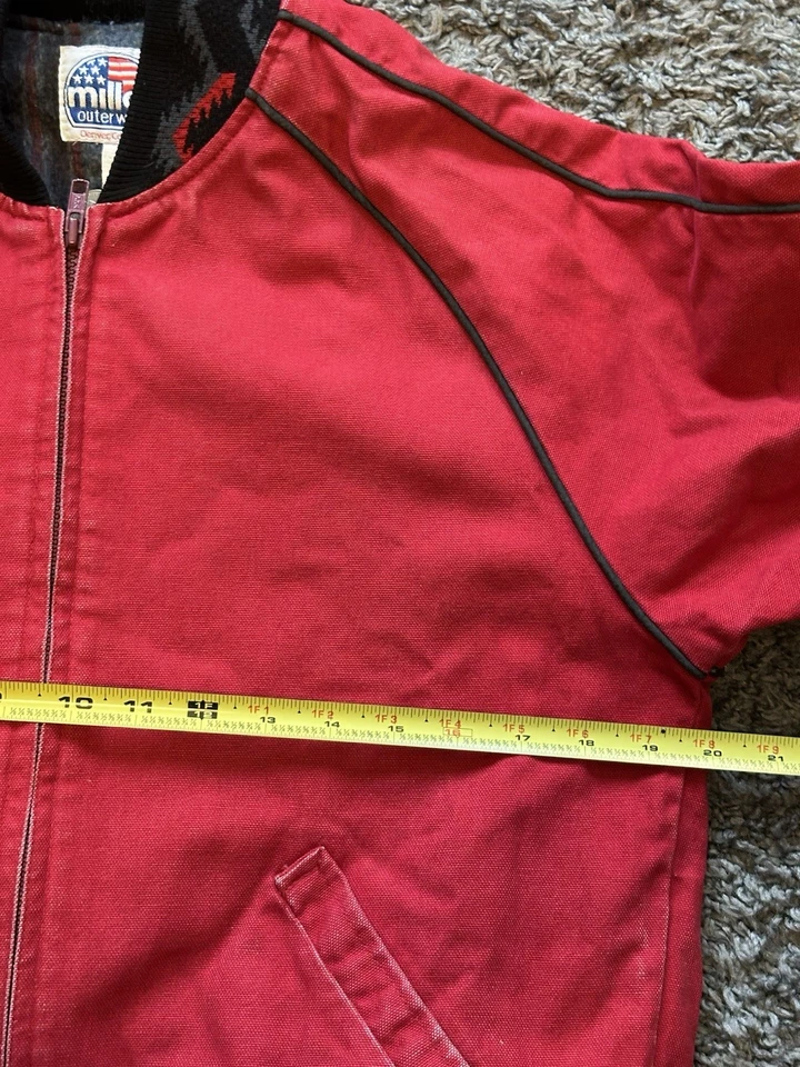 Chaqueta de bombardero Miller Outerwear vintage años 90 forro de cama para hombre, talla pequeña Foto 3 de 4