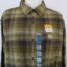 Carhartt Rugged Flex Shirt Men's 2XL Relaxed Fit Lightweight Long Sleeve Plaid