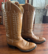 Vintage Tony Lama 6236 Women's Cowboy Boots Brown Leather Western USA Size 5C