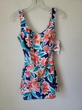 Vintage Maxine of Hollywood One Piece Swimsuit Size 10 Beach Vacation USA