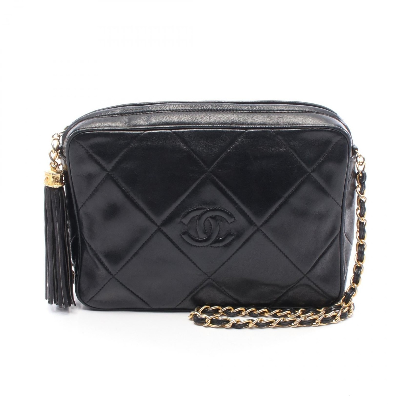 Chanel Matelasse Lambskin Black Shoulder Bag for Women One Size 541078