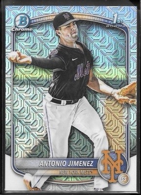 2025 Bowman Draft Chrome Antonio Jimenez 1st Mojo Refractor 1st New York Mets
