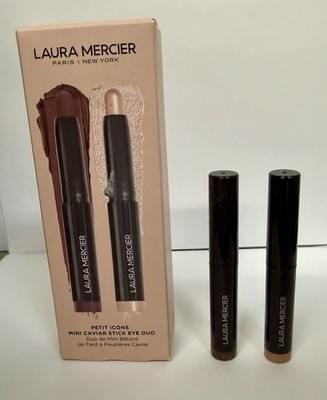 Laura Mercier Petit Icons Mini Caviar Stick EYESHADOW DUO Dark Cacao & Rose Gold