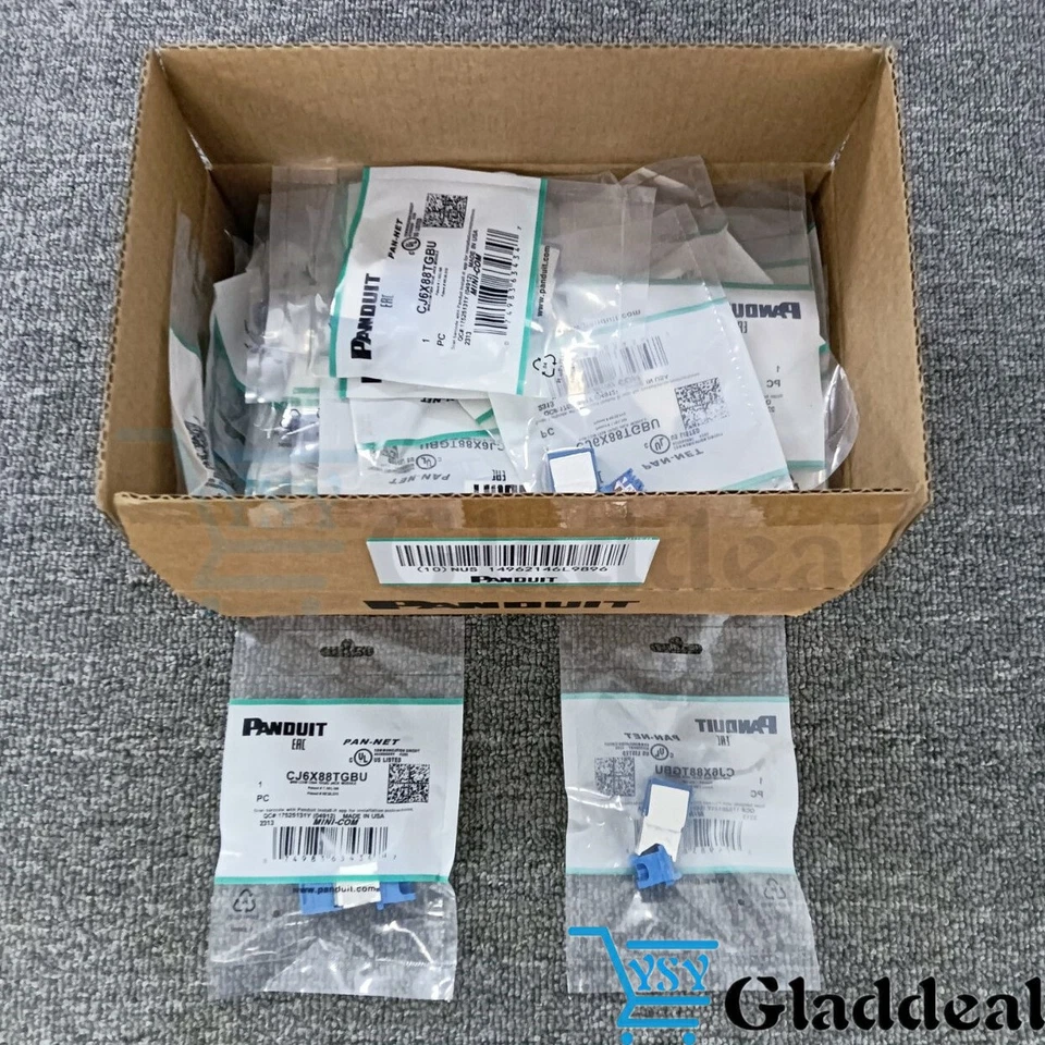 New CJ6X88TGBU (BOX OF 50) For Panduit Cat6a 10 Gig Mini-Com Jack Blue - Image 3 of 4