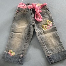 New Girls Duck Head SZ 5 Denim Jeans With a Zipper/Snap Closure Embroidered Y2K
