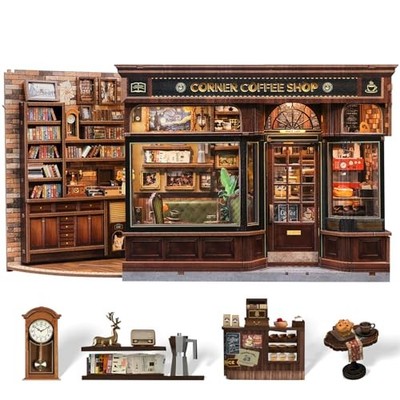 CuteBee DIY Book Nook Kit Dollhouse Kit 3D Miniature House Kit BookNook Wood