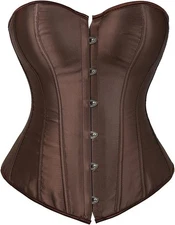 Amazon Bustier Brown Satin Corset, Size 3XL
