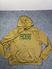 Green Bay Packers Sweatshirt Mens 2XL Gold NFL Football NFL Team Apparel Hoodie