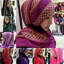 Fashion Women Head Wraps Hijabs Elegant Solid Color Hot Dirll HeadScarf Bonnet