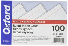 Oxford Ruled Index Cards 4x6 White Pack of 100 for Note Taking and Lists