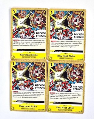 4 x One Piece ST29-015 Event - Raw Heat Strike - EN - NM