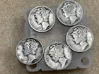 Lot Of 5 Mercury Silver Dimes *Retired Dealer* Better Dates In The Twenties