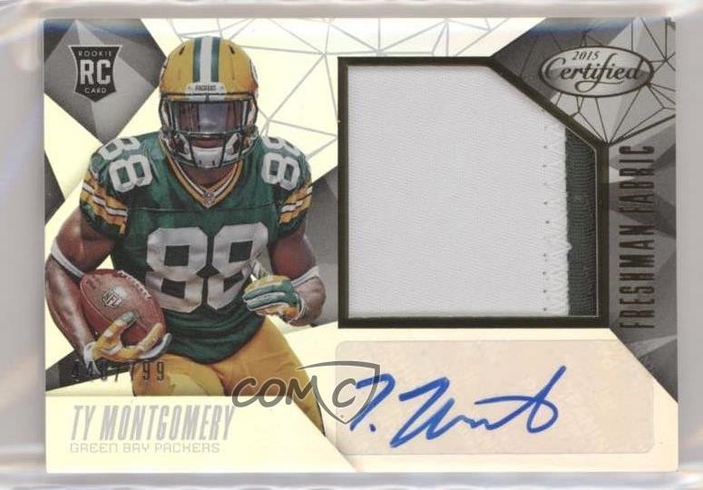 2015 Certified Freshman Fabric Mirror Red /299 Ty Montgomery Rookie Auto RC 0ty6