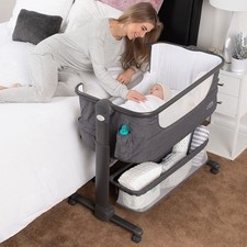 Baby Bassinet, Bedside Sleeper for Baby, Easy Folding Portable Crib with Stor...
