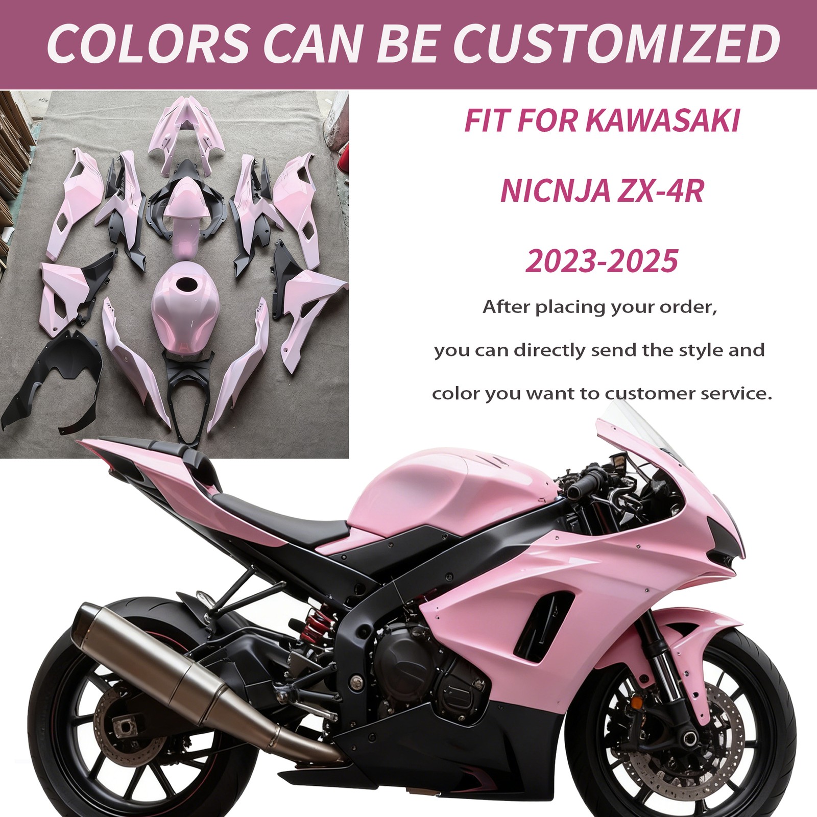 Fit for Kawasaki ZX4R ZX4RR 2023 - 2025 ZX25R Fairing Bodywork Kit Panel Set