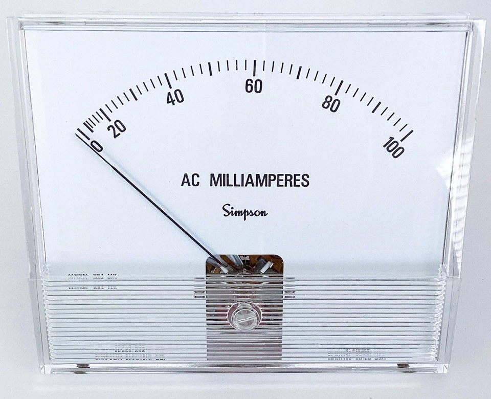Simpson 954MD Analog Panel Meter AC 0–100mA TV-4 AMA100 NOS Vintage Test Meter - Image 2 of 4
