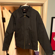 Dickies Men s Black Full Zip Lined Quilted Collared Jacket Size MR