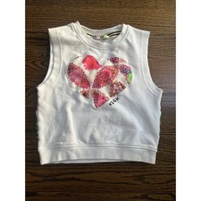 MSGM girls crop top size 8 heart detail white...