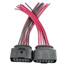 2Pack Headlight Wiring Pigtail Connector Plug Cable 10pin 1J0973735 Compatible