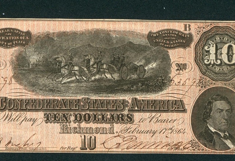 $10 1864 ((VF+)) Confederate States of America ** PAPER CURRENCY AUCTION