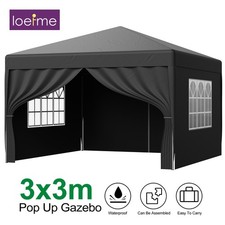 Image of Gazebo Pop up Heavy Duty Outdoor Marquee Waterproof Canopy Sunshade With Sides