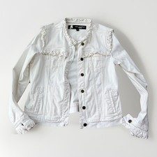Karl Lagerfeld Paris Ruffled Denim Jacket Wom...