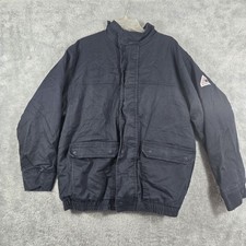 Bulwark Jacket Mens XL Blue Full Zip Flame Resistant FR Work Wear Utility Bomber