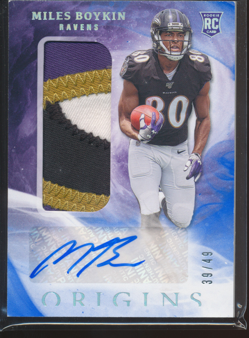 Miles Boykin Panini Origins #134 Jumbo Patch Autograph