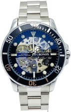 Men's Automatic Mechanical Watch Skeleton Analogue Dial Stainless Steel Strap