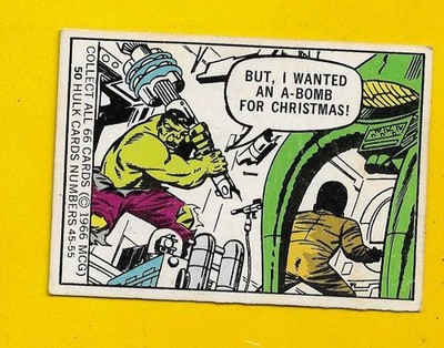 76990 1966 Donruss Marvel Super Heroes #50 But, I Wanted an A-Bomb HULK CREASED