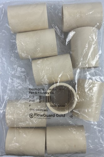 Charlotte Pipe CTS 2100 2 inch CPVC COUPLING - 10 Pieces