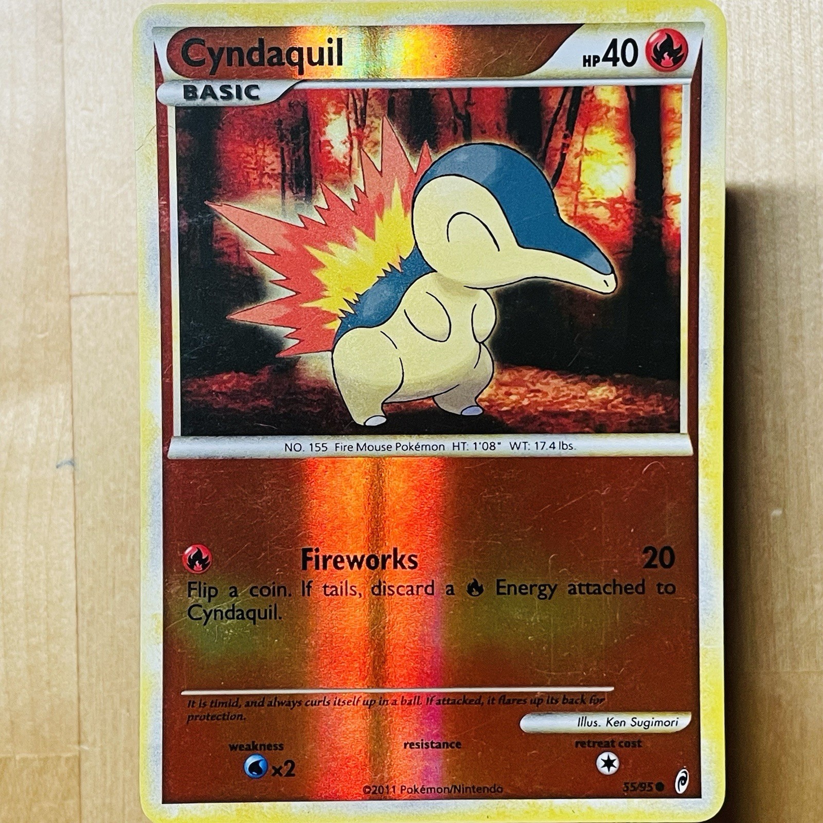 2011 Cyndaquil 55/95 Call of Legends Reverse Holo LP English Pokémon TCG Card